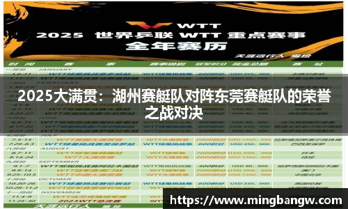2025大满贯：湖州赛艇队对阵东莞赛艇队的荣誉之战对决